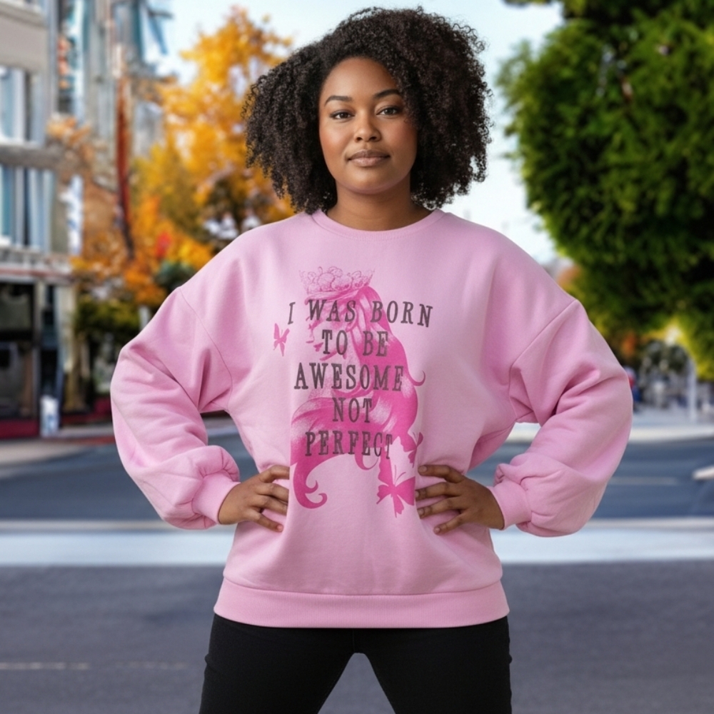 Wicked Universal Studios "Born to be Awesome Not Perfect" Pink Sweatshirt 2XL